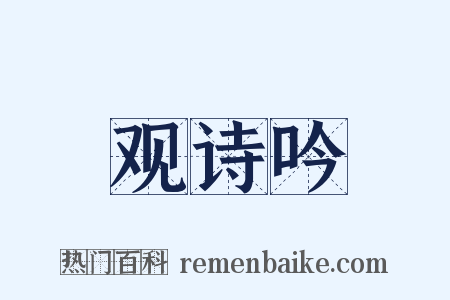 观诗吟是什么意思的图片